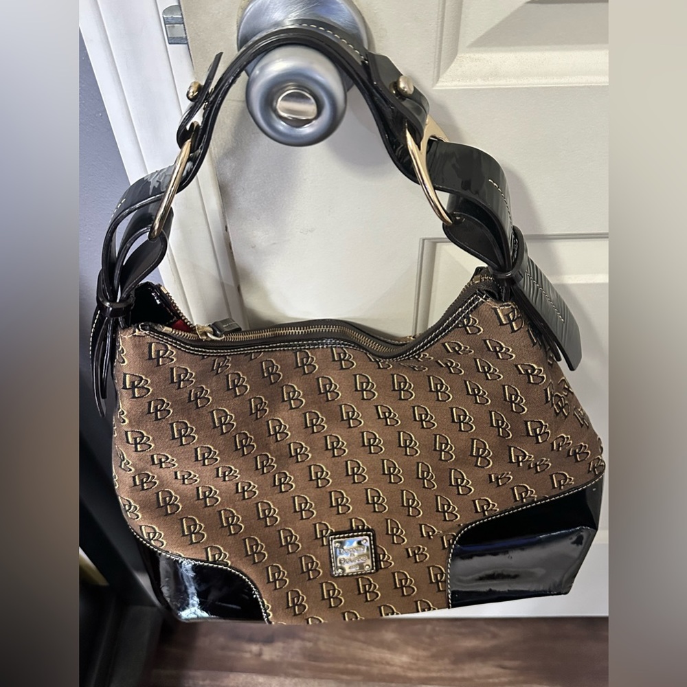 DOONEY & BOURKE Logo Monogramed Zippered Shoulder Bag